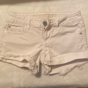 American Eagle White Denim shorts size 0